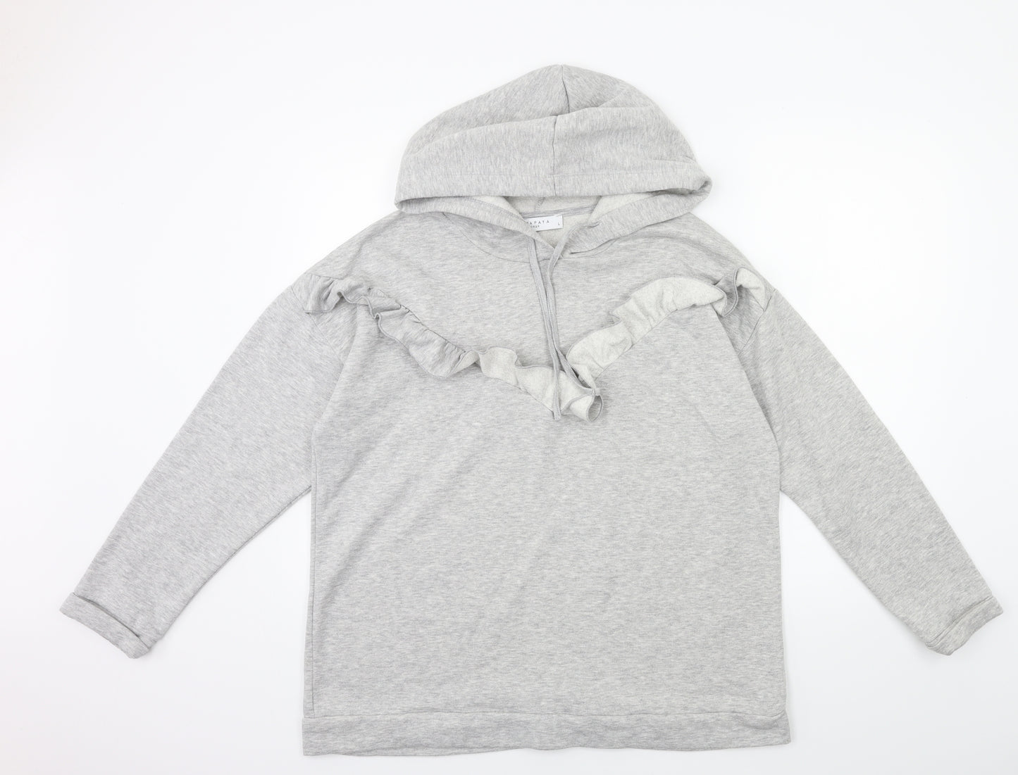 Papaya Womens Grey   Pullover Hoodie Size L