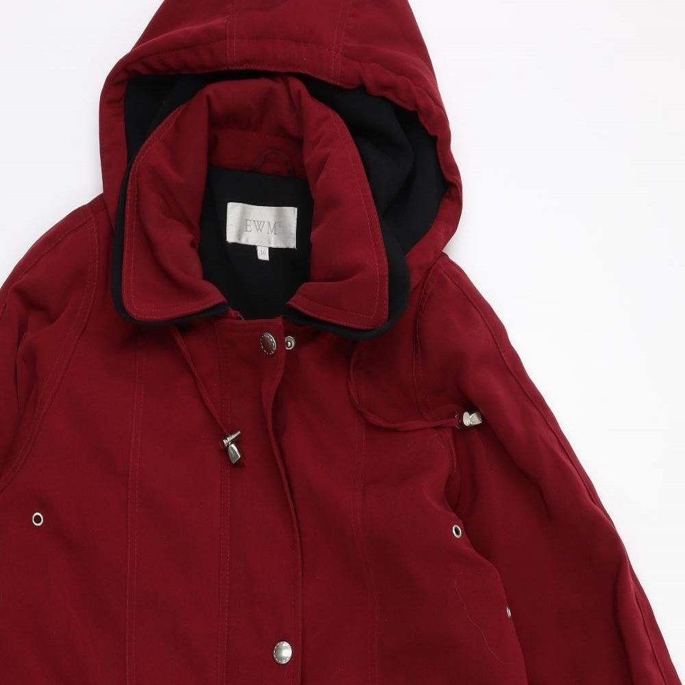 EWM Womens Red   Overcoat Coat Size 16
