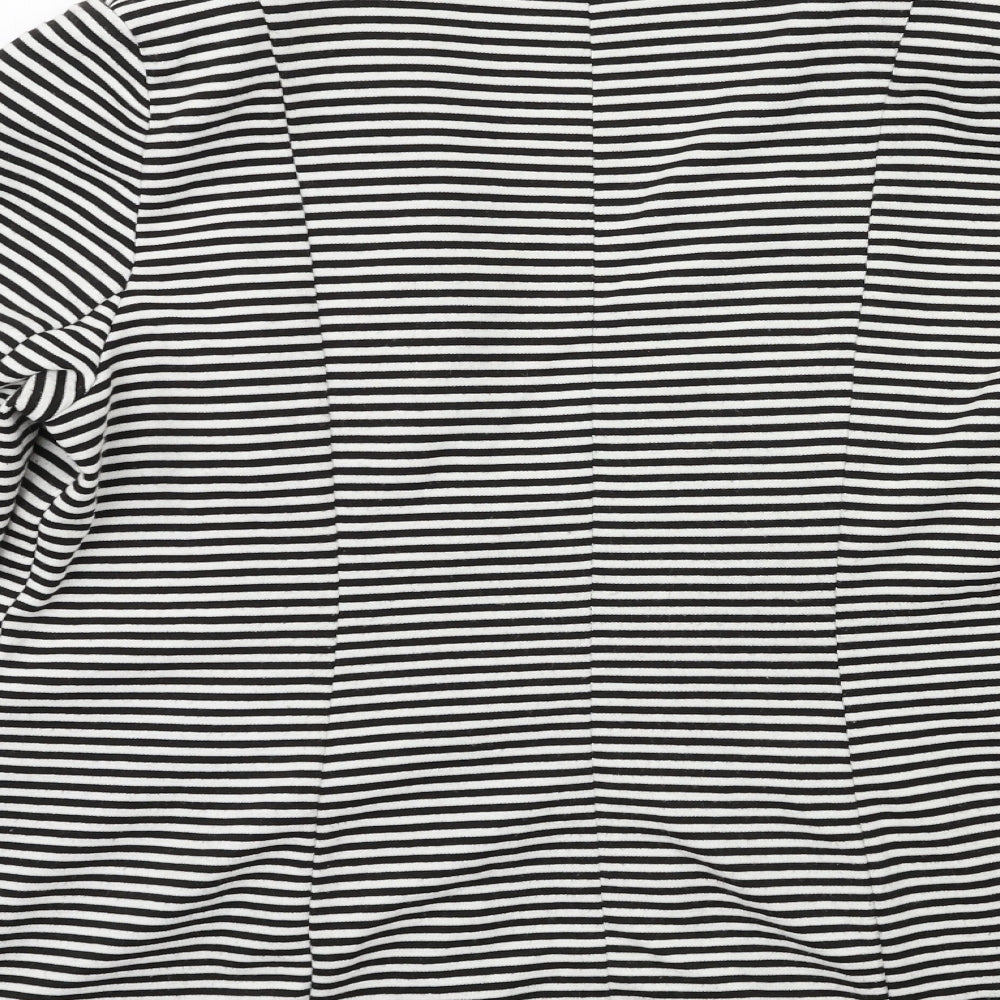 George Womens Black Striped  Jacket Blazer Size 14