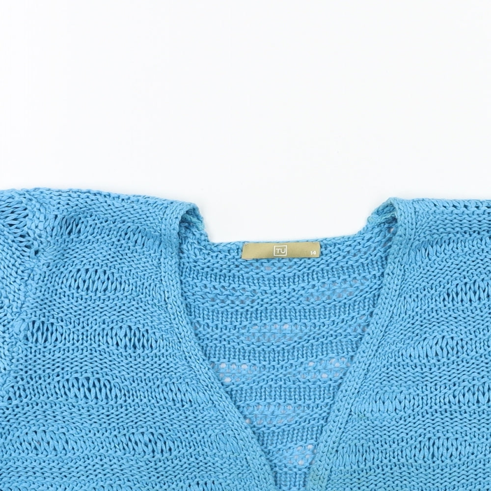 TU Womens Blue  Knit Cardigan Jumper Size 14