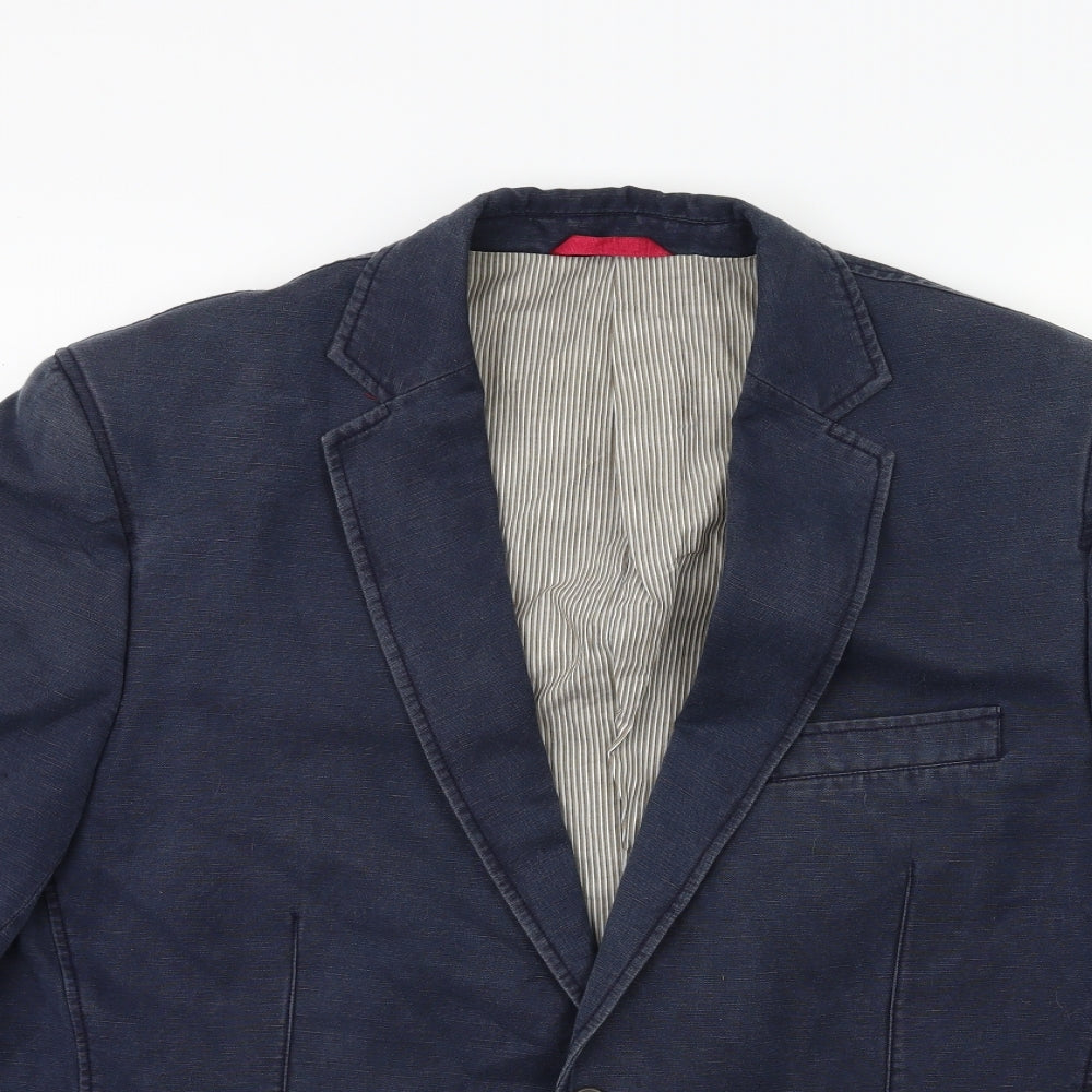 Brook Taverner Mens Blue   Jacket Suit Jacket Size 44