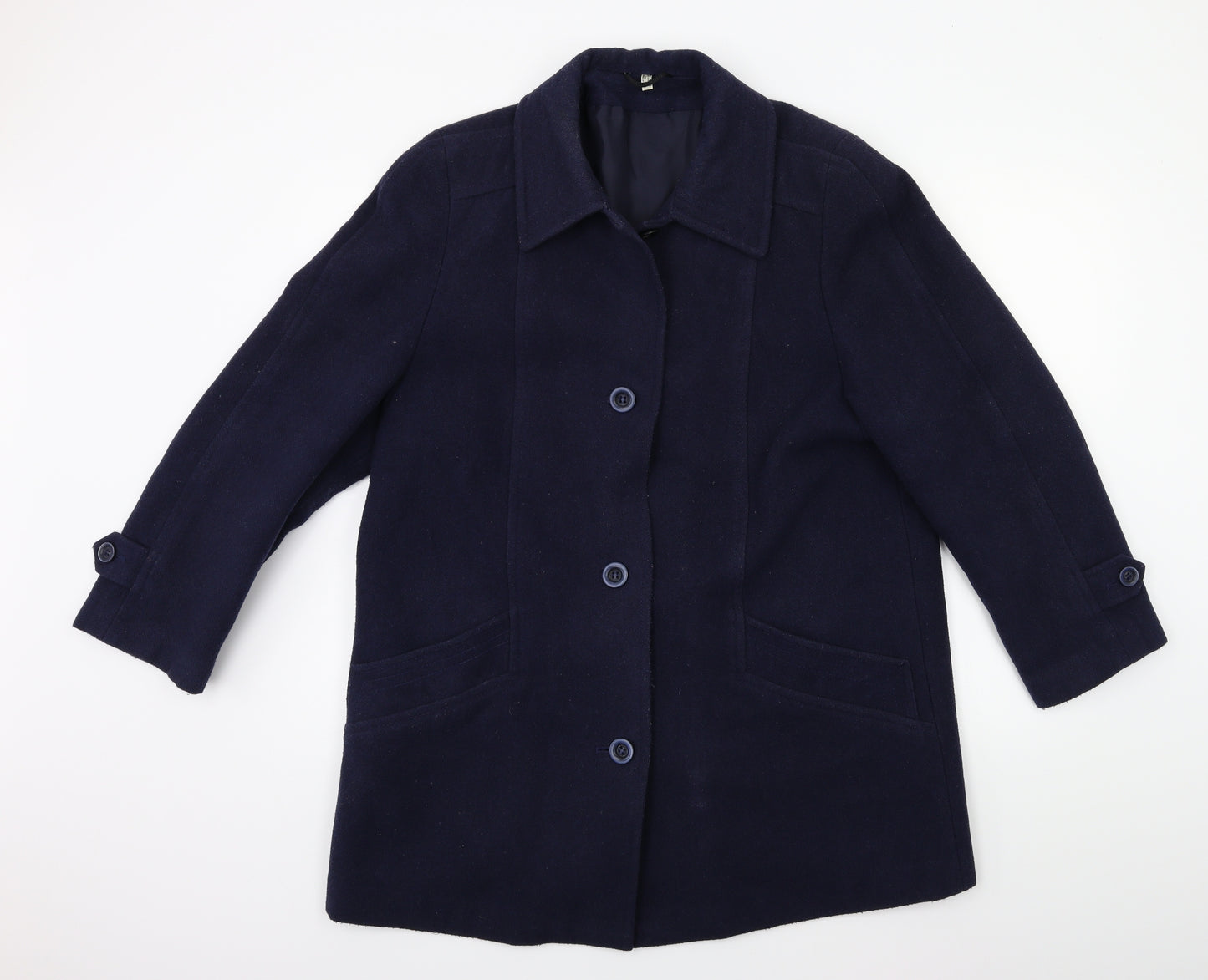 Preworn Womens Blue   Overcoat Coat Size 12