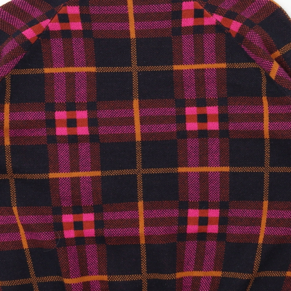 TU Womens Pink Check Knit Pullover Jumper Size 16