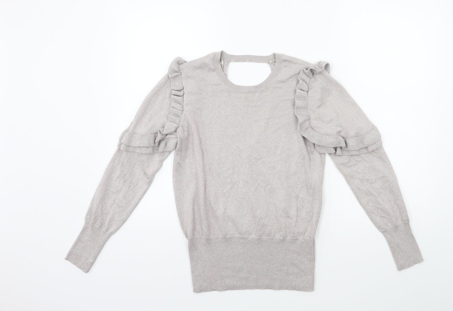 George Womens Silver  Knit Pullover Jumper Size 10