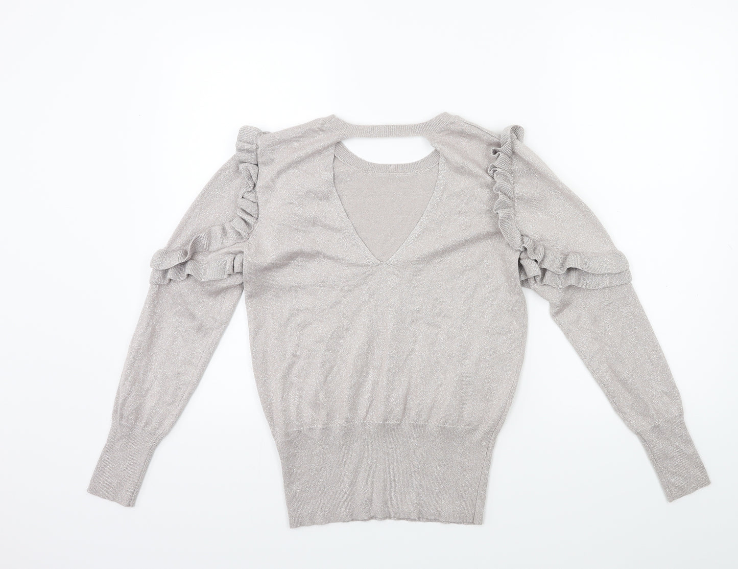 George Womens Silver  Knit Pullover Jumper Size 10