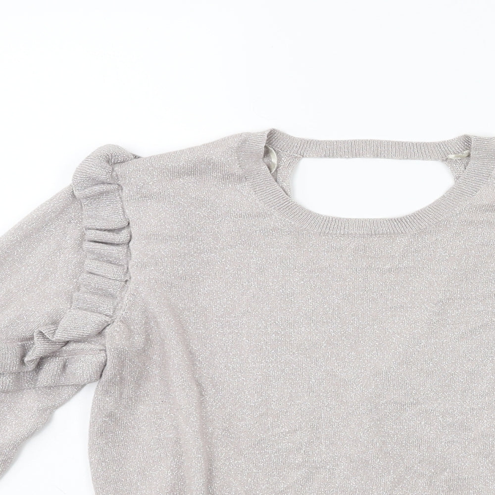 George Womens Silver  Knit Pullover Jumper Size 10
