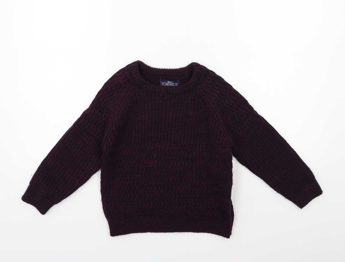 Matalan Boys Red  Knit Pullover Jumper Size 6 Years