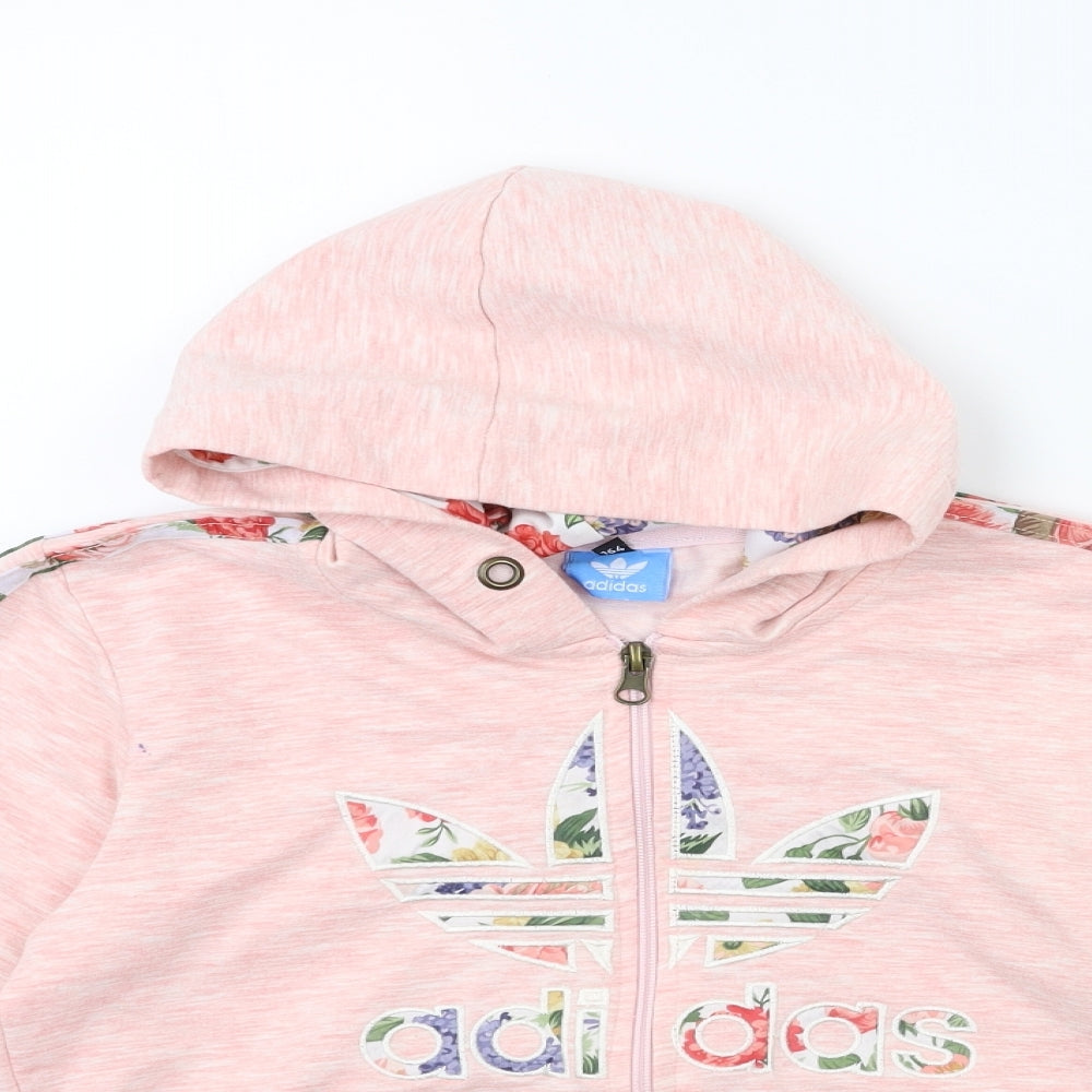 adidas Girls Pink   Full Zip Hoodie Size 14 Years