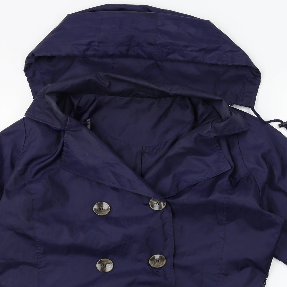 BEING CASUAL Womens Blue   Trench Coat Coat Size 14