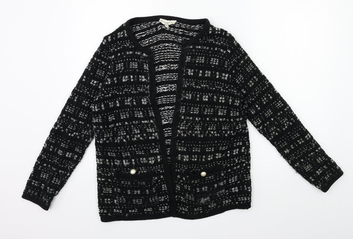 F&F Womens Black Knit Cardigan Jumper Size 8