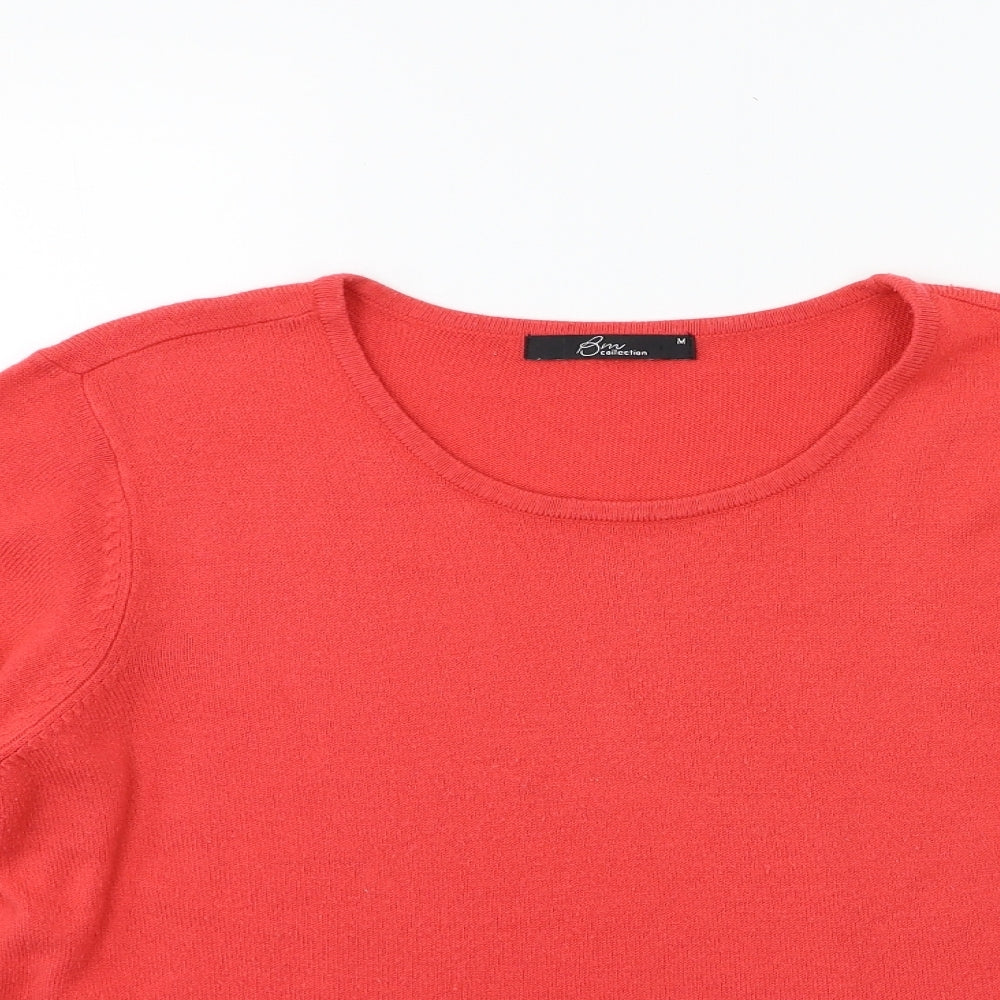 Bonmarché Womens Red  Knit Pullover Jumper Size M