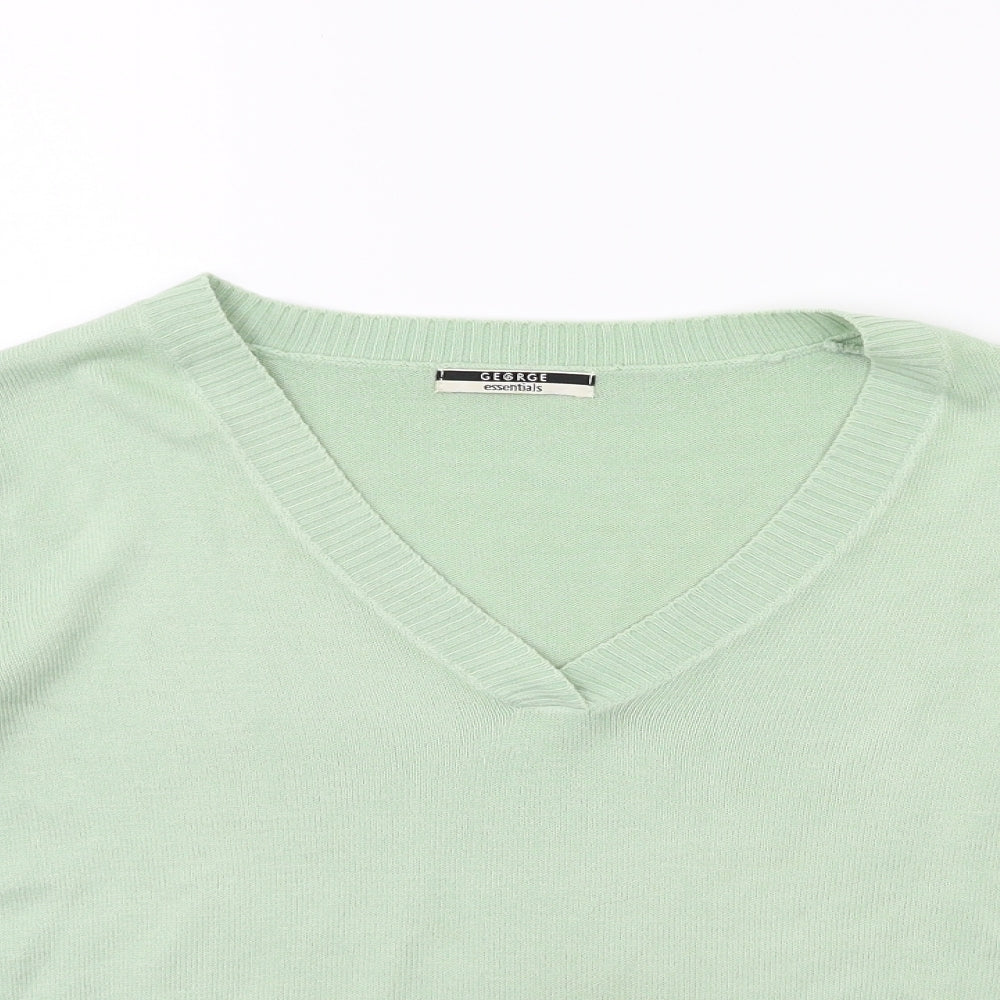 George Womens Green  Knit Pullover Jumper Size 12