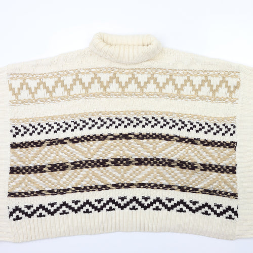 New Look Womens Beige Striped Knit Pullover Jumper Size M