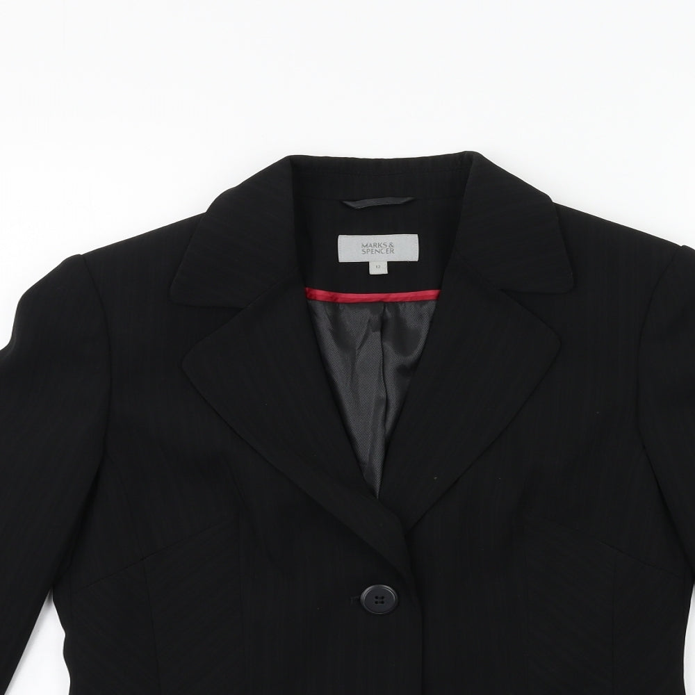 Marks and Spencer Womens Black   Jacket Blazer Size 12