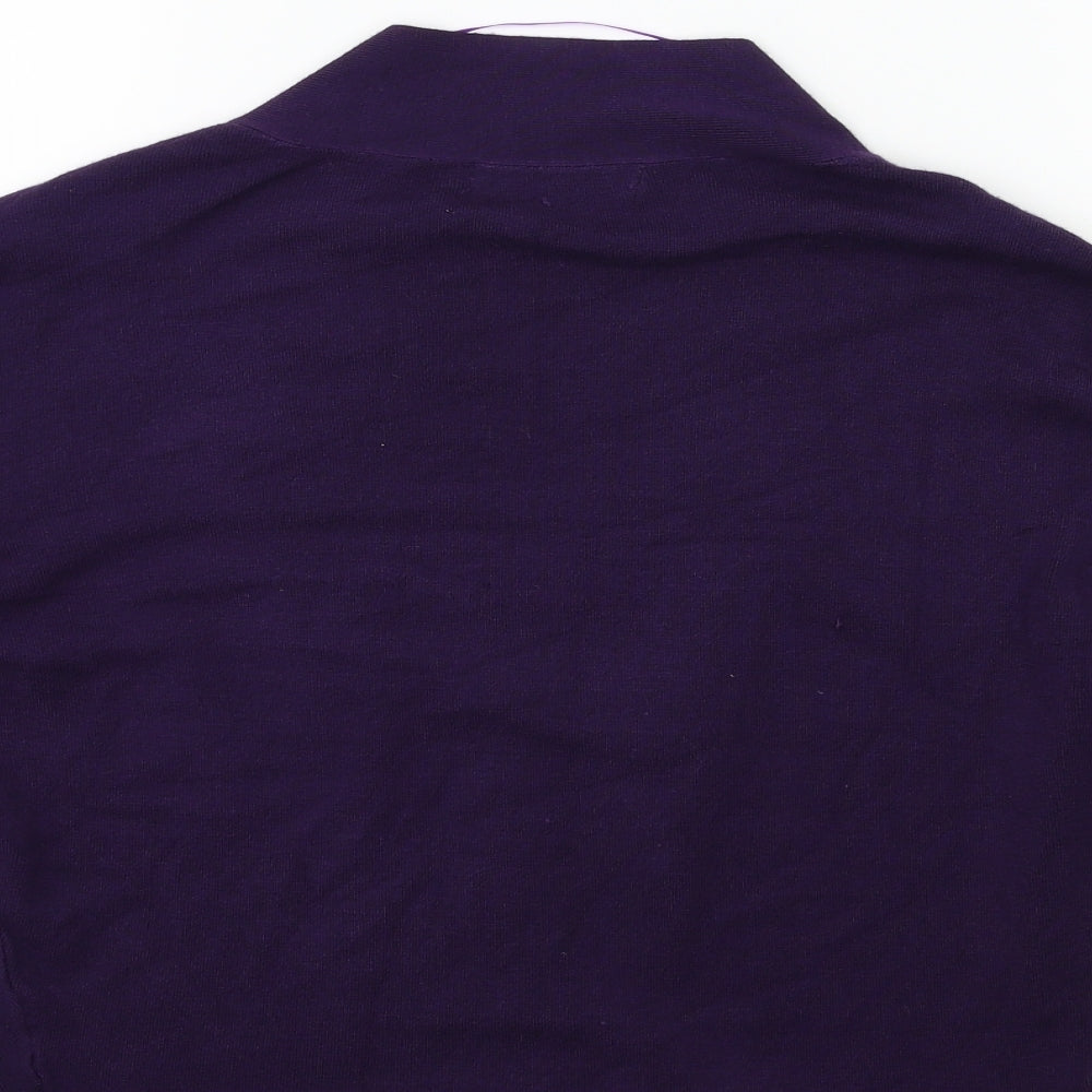 Just Elegance Womens Purple  Knit Cardigan Jumper Size M