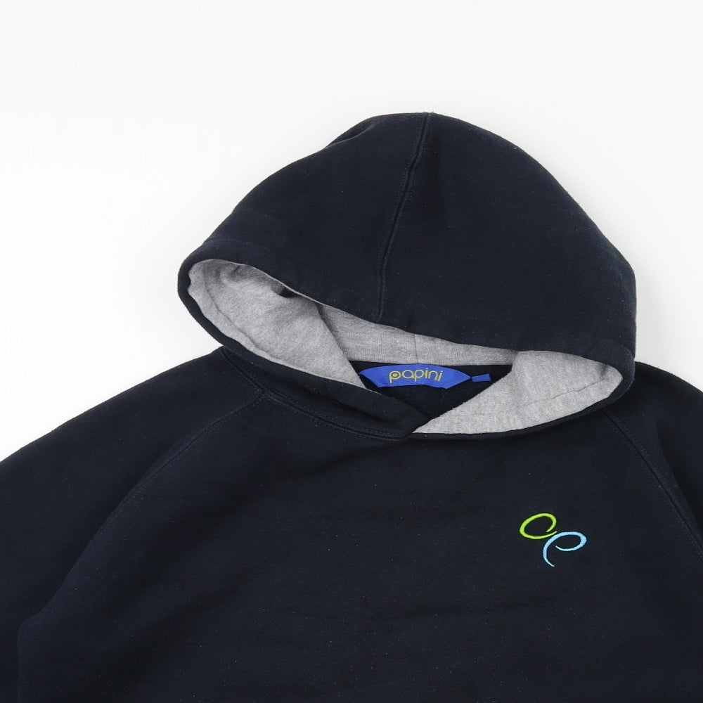papini Boys Black   Pullover Hoodie Size 11-12 Years