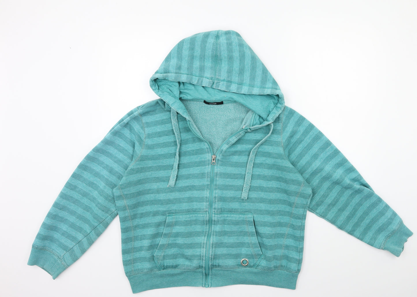 George Womens Green Striped  Full Zip Hoodie Size 22