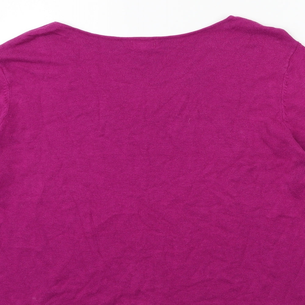 Worthington Womens Purple  Knit Pullover Jumper Size XL