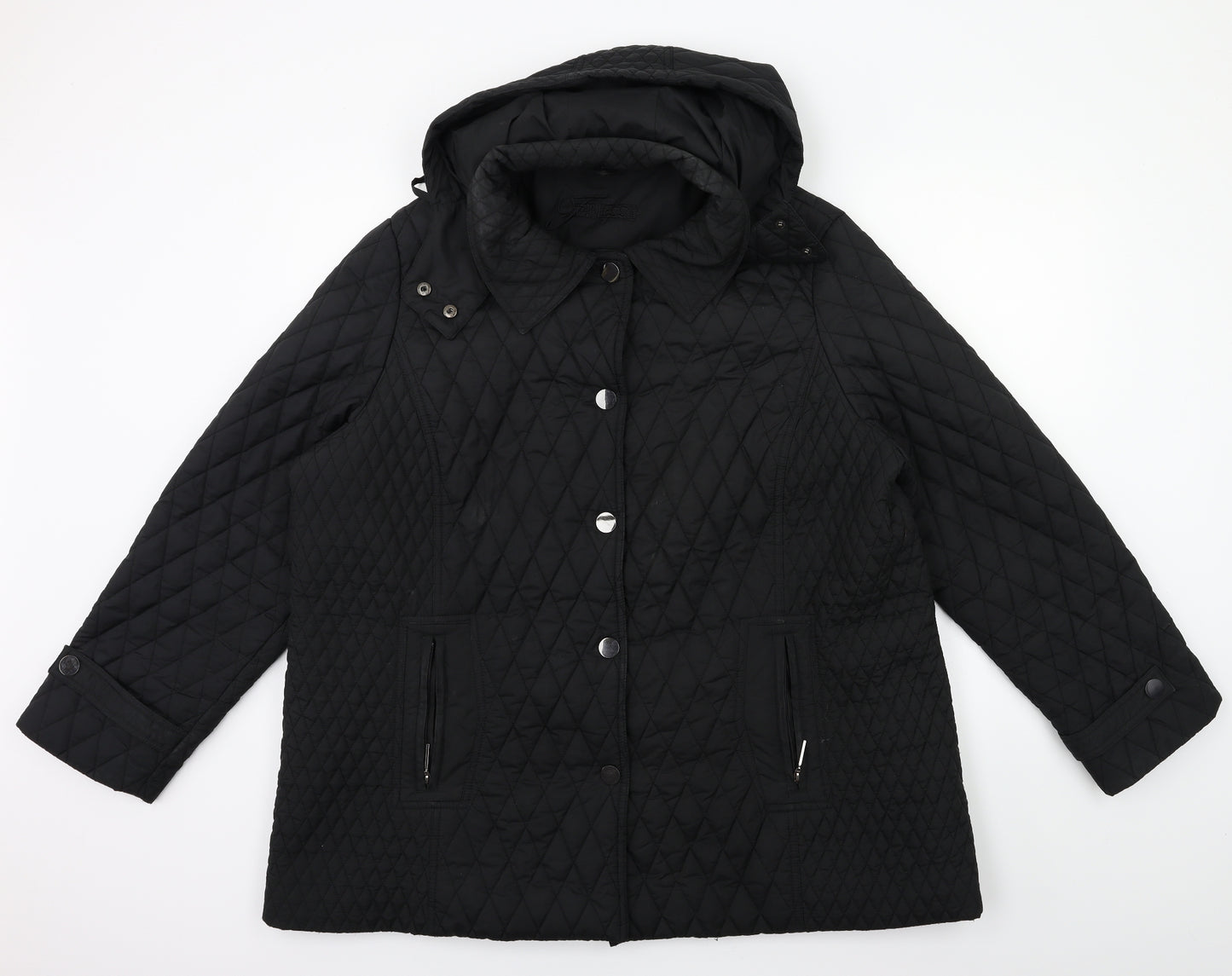 Finesse Womens Black   Overcoat Coat Size 24