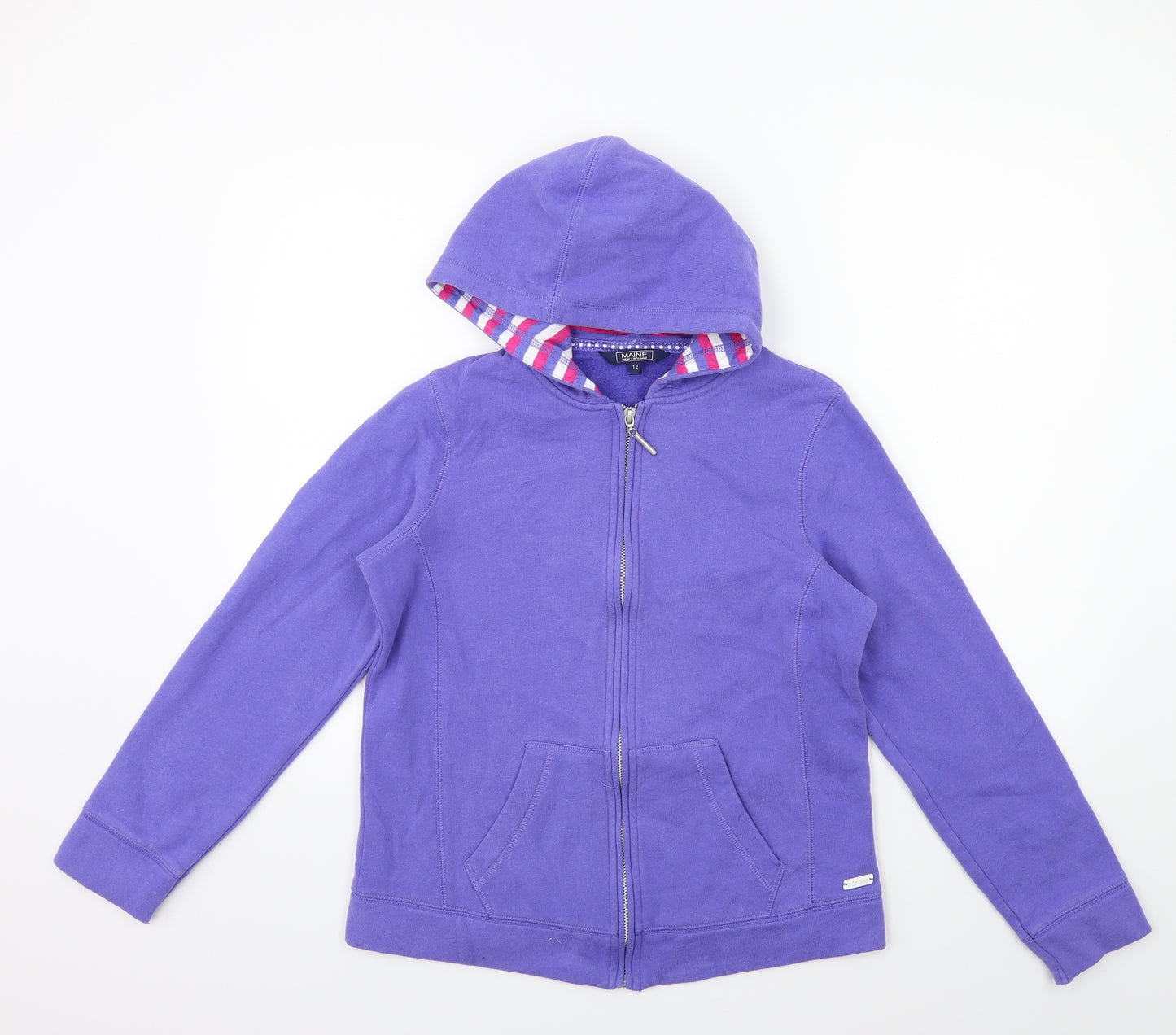 Maine Womens Purple   Full Zip Hoodie Size 12