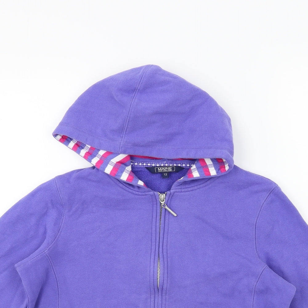 Maine Womens Purple   Full Zip Hoodie Size 12