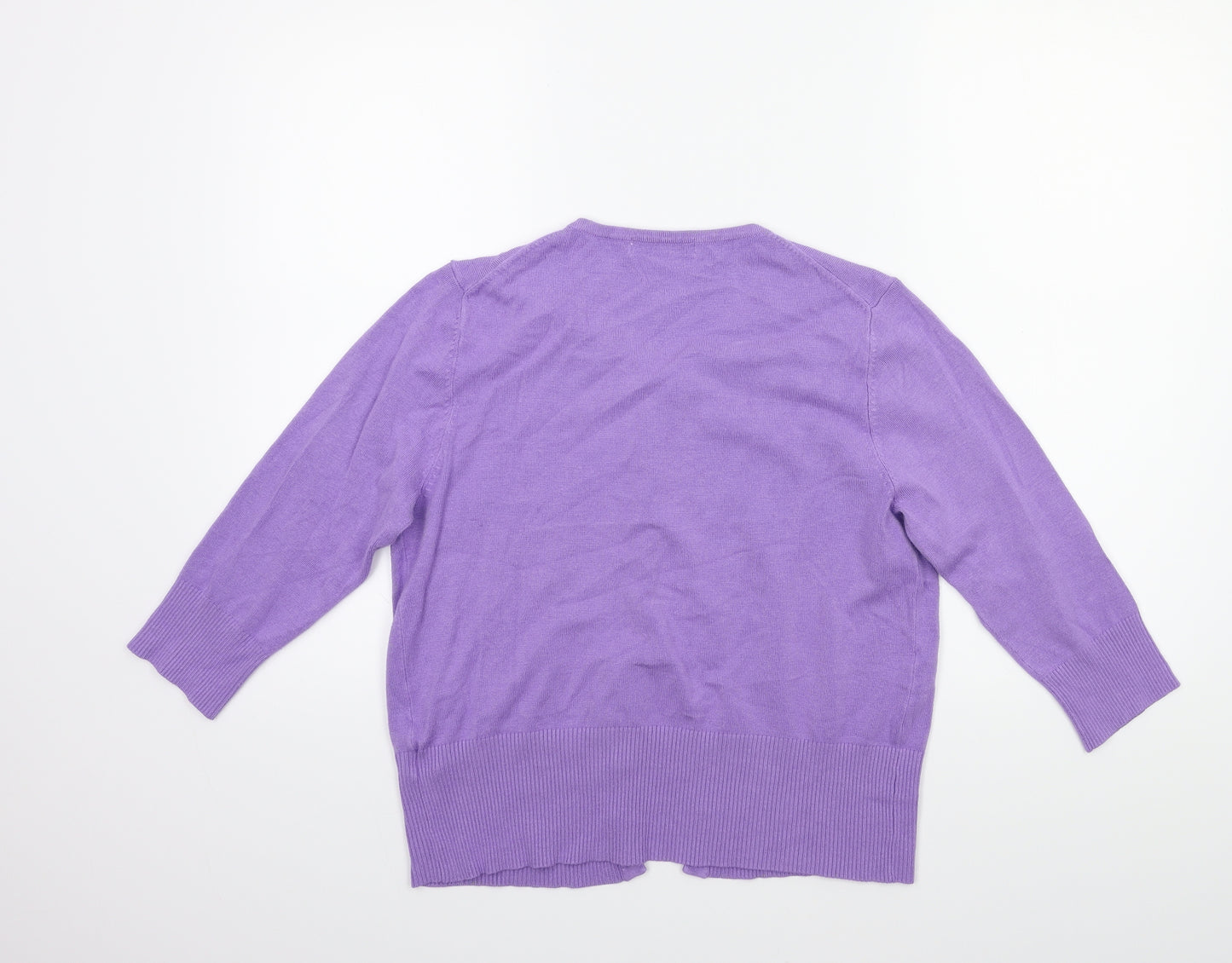 Marks and Spencer Womens Purple  Knit Cardigan Jumper Size 14