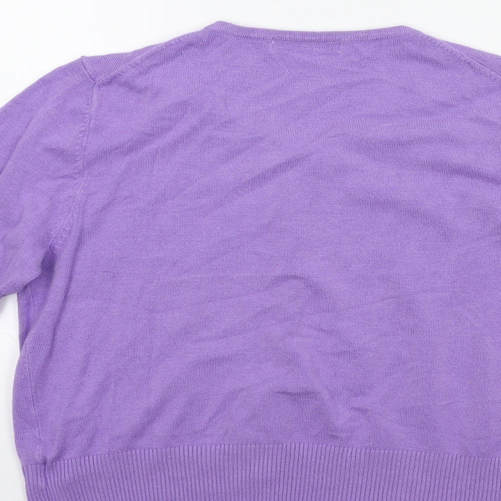 Marks and Spencer Womens Purple  Knit Cardigan Jumper Size 14