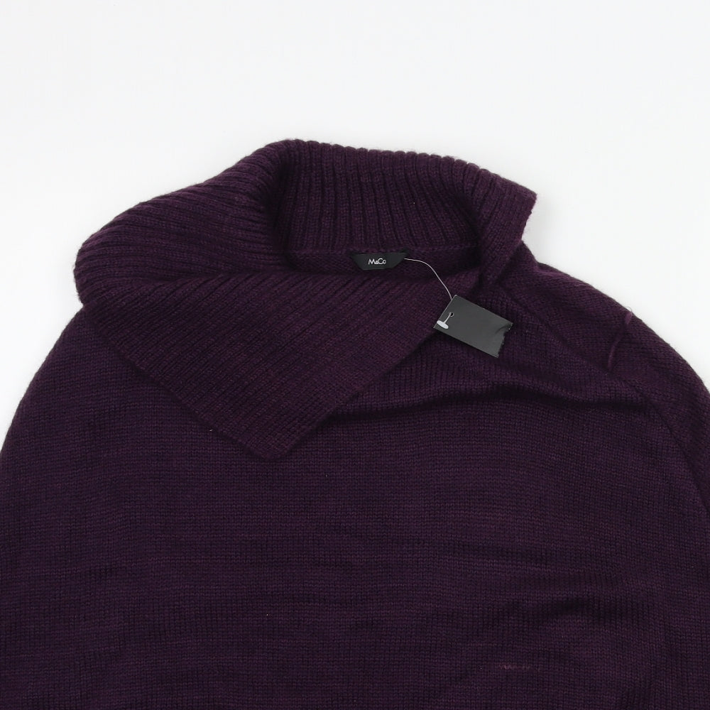 M&Co Womens Purple  Knit Pullover Jumper One Size
