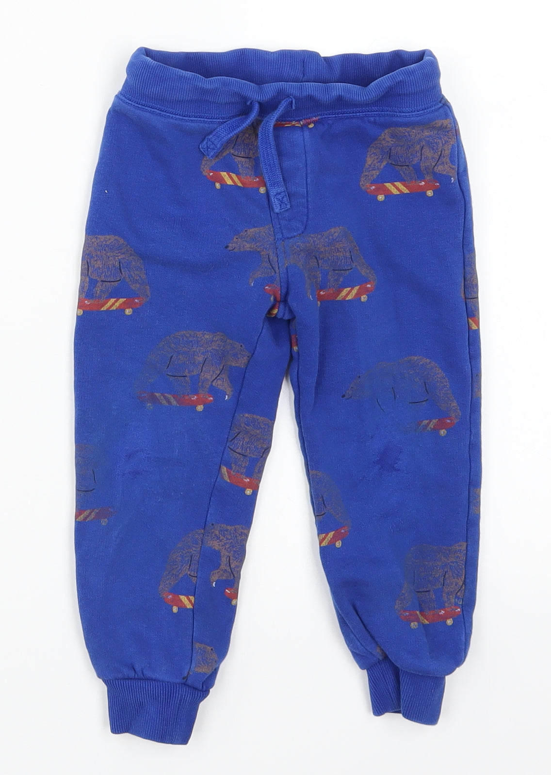Marks and Spencer Boys Blue   Sweatpants Trousers Size 2-3 Years - Skateboarding Bear