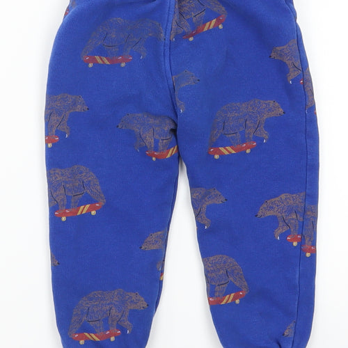 Marks and Spencer Boys Blue   Sweatpants Trousers Size 2-3 Years - Skateboarding Bear