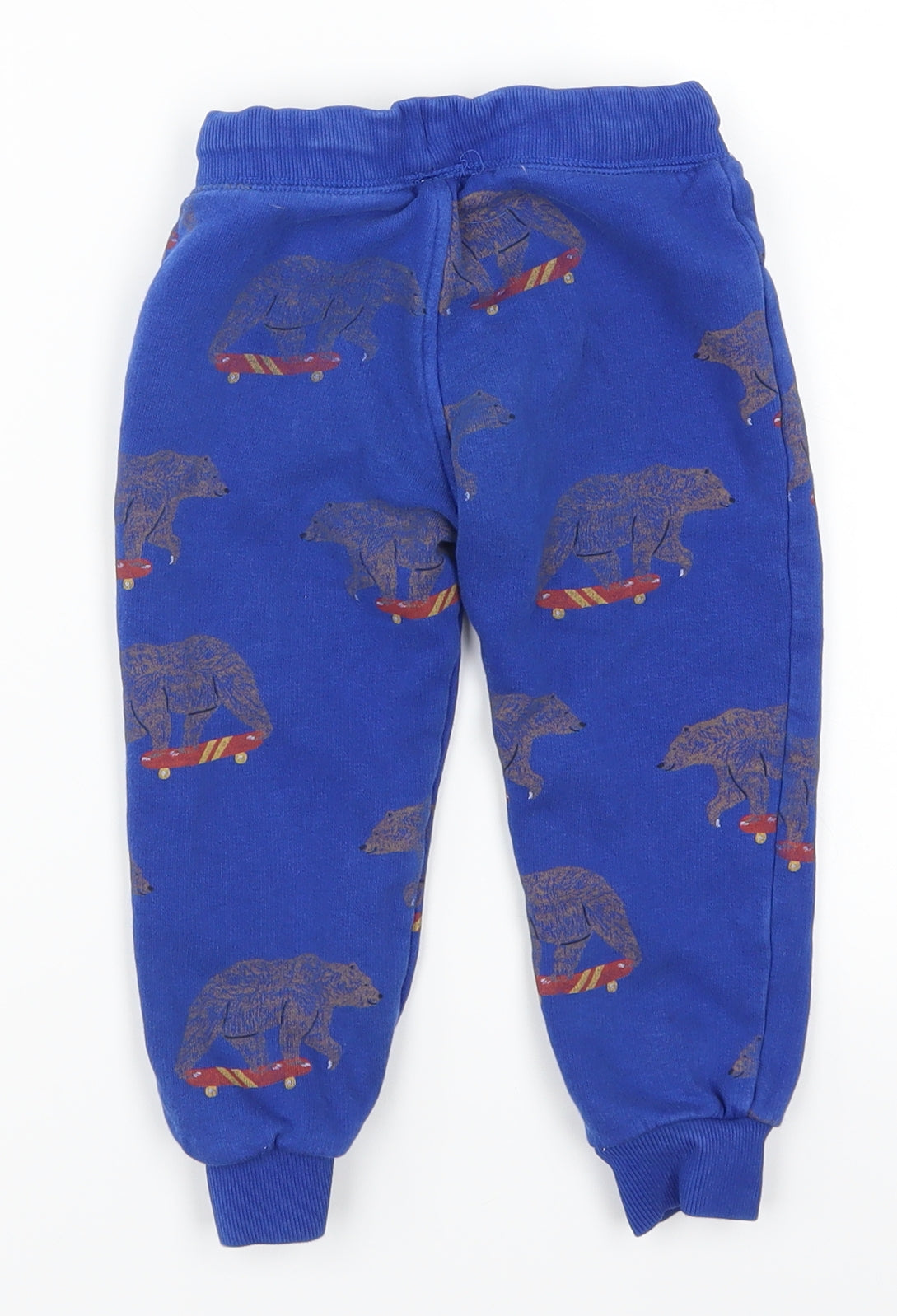 Marks and Spencer Boys Blue   Sweatpants Trousers Size 2-3 Years - Skateboarding Bear
