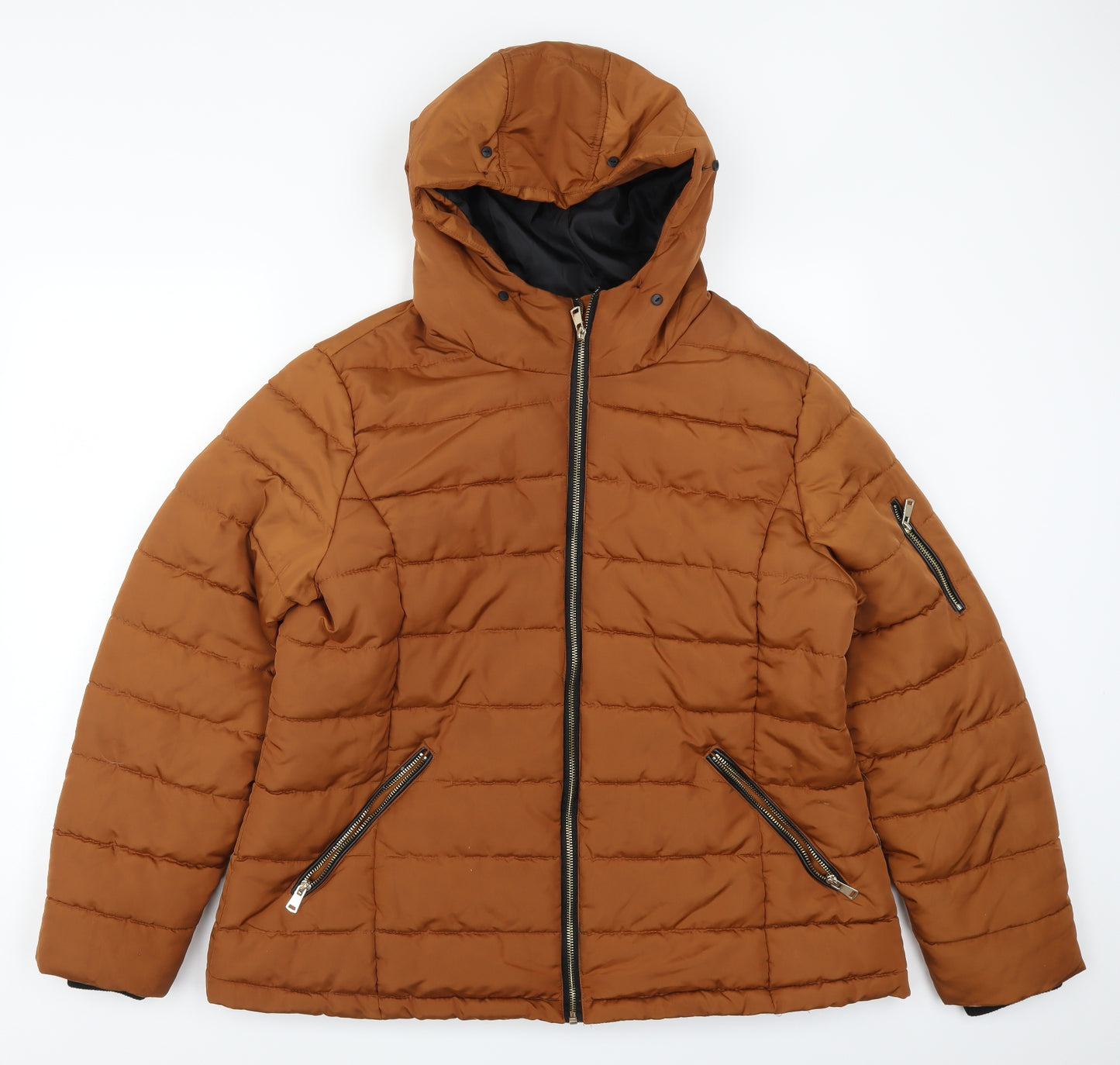 Papaya Womens Brown   Puffer Jacket Coat Size 20