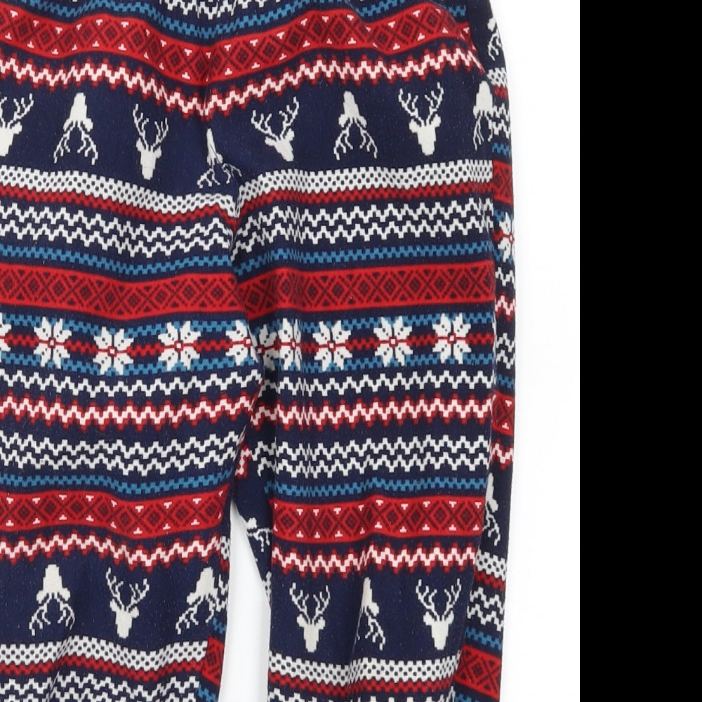 F&F Girls Red Fair Isle  Sweatpants Trousers Size 5-6 Years - Blue Christmas Prints