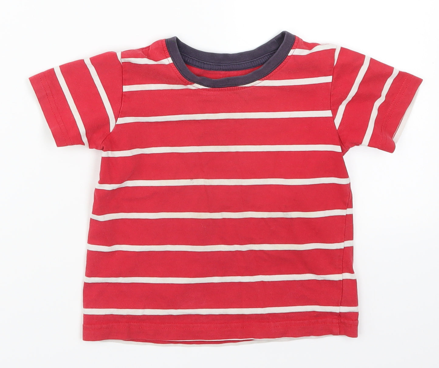 Matalan Boys Red Striped  Basic T-Shirt Size 2-3 Years