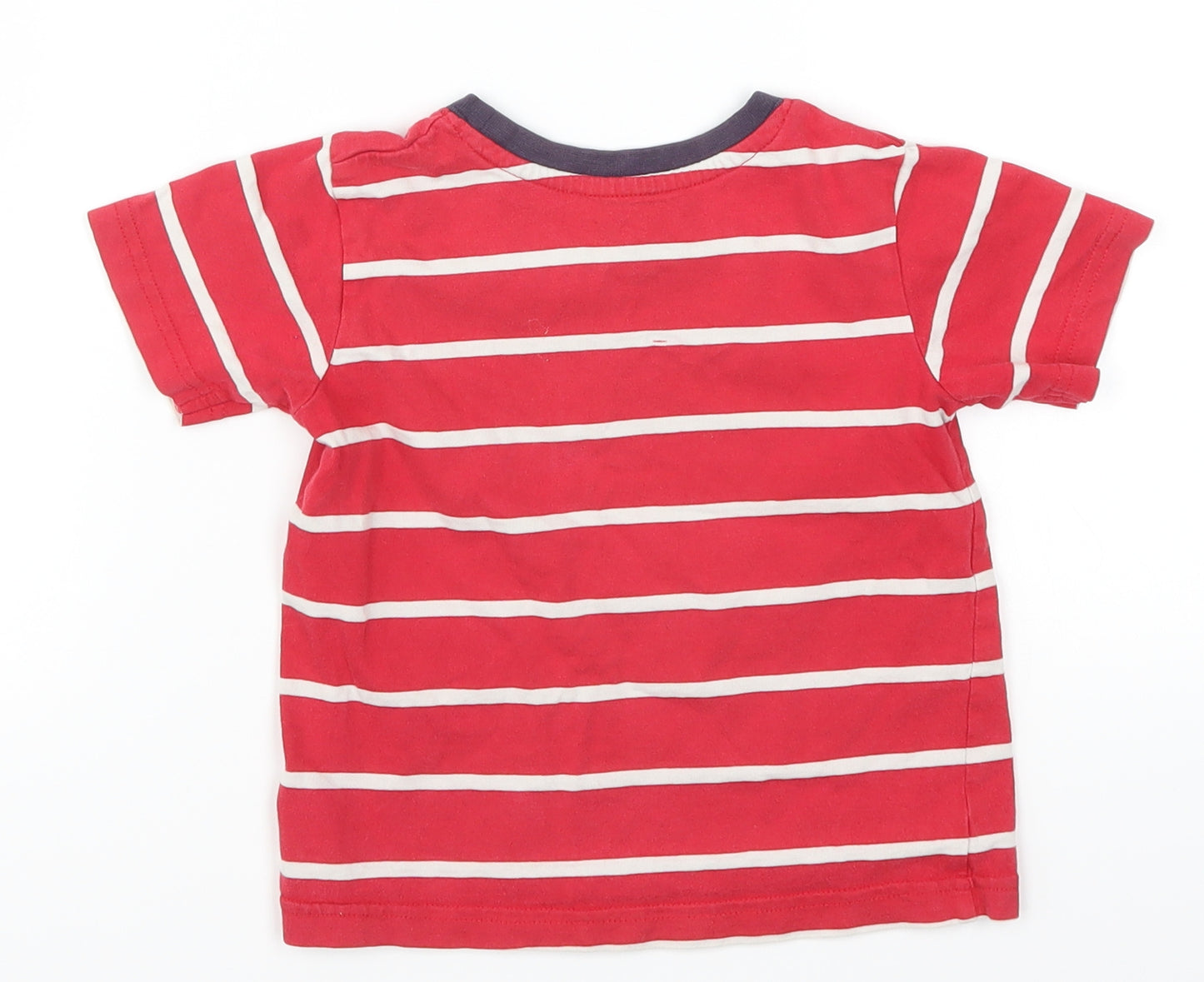 Matalan Boys Red Striped  Basic T-Shirt Size 2-3 Years