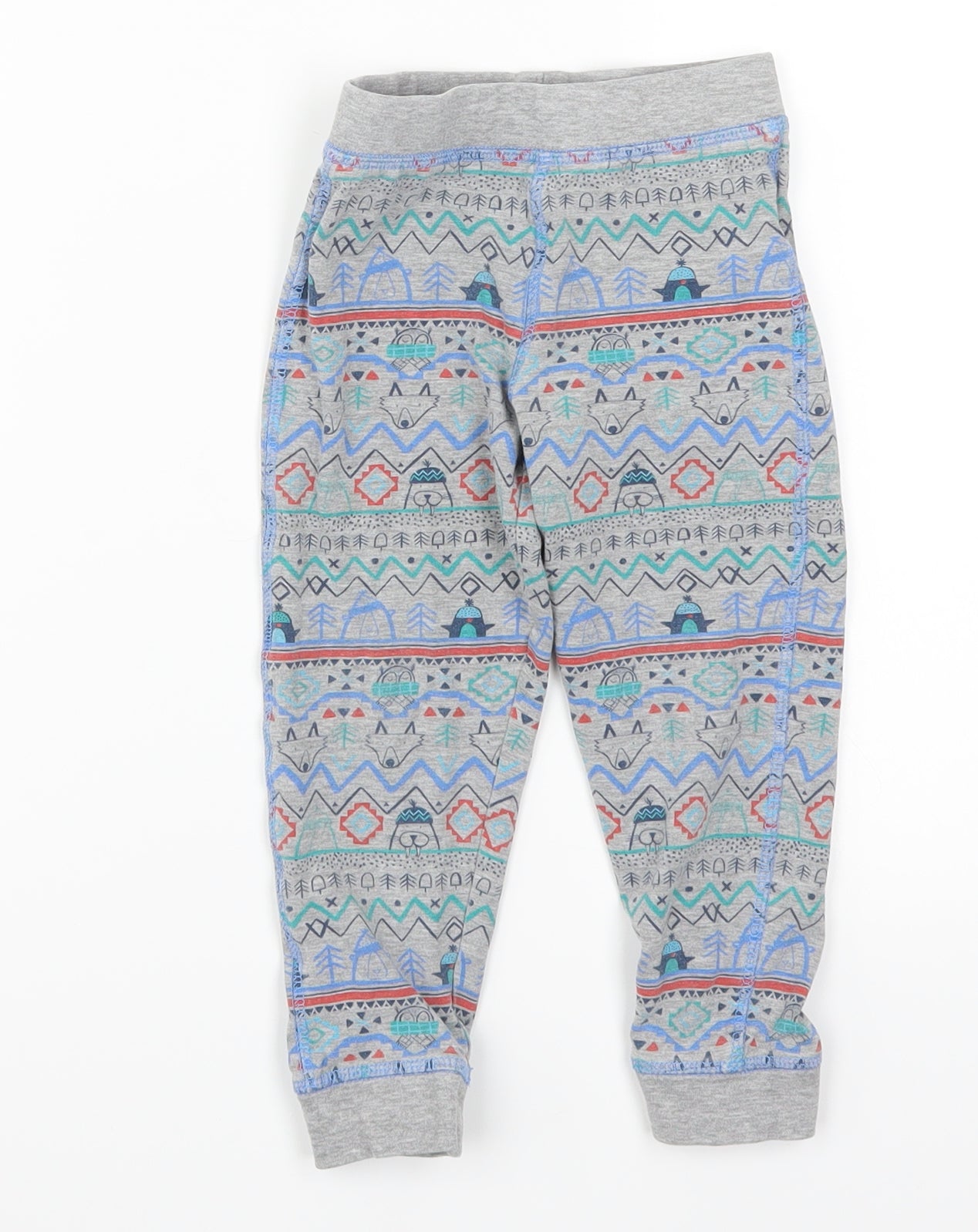 Marks and Spencer Boys Grey Geometric  Sweatpants Trousers Size 2-3 Years - Christmas Prints