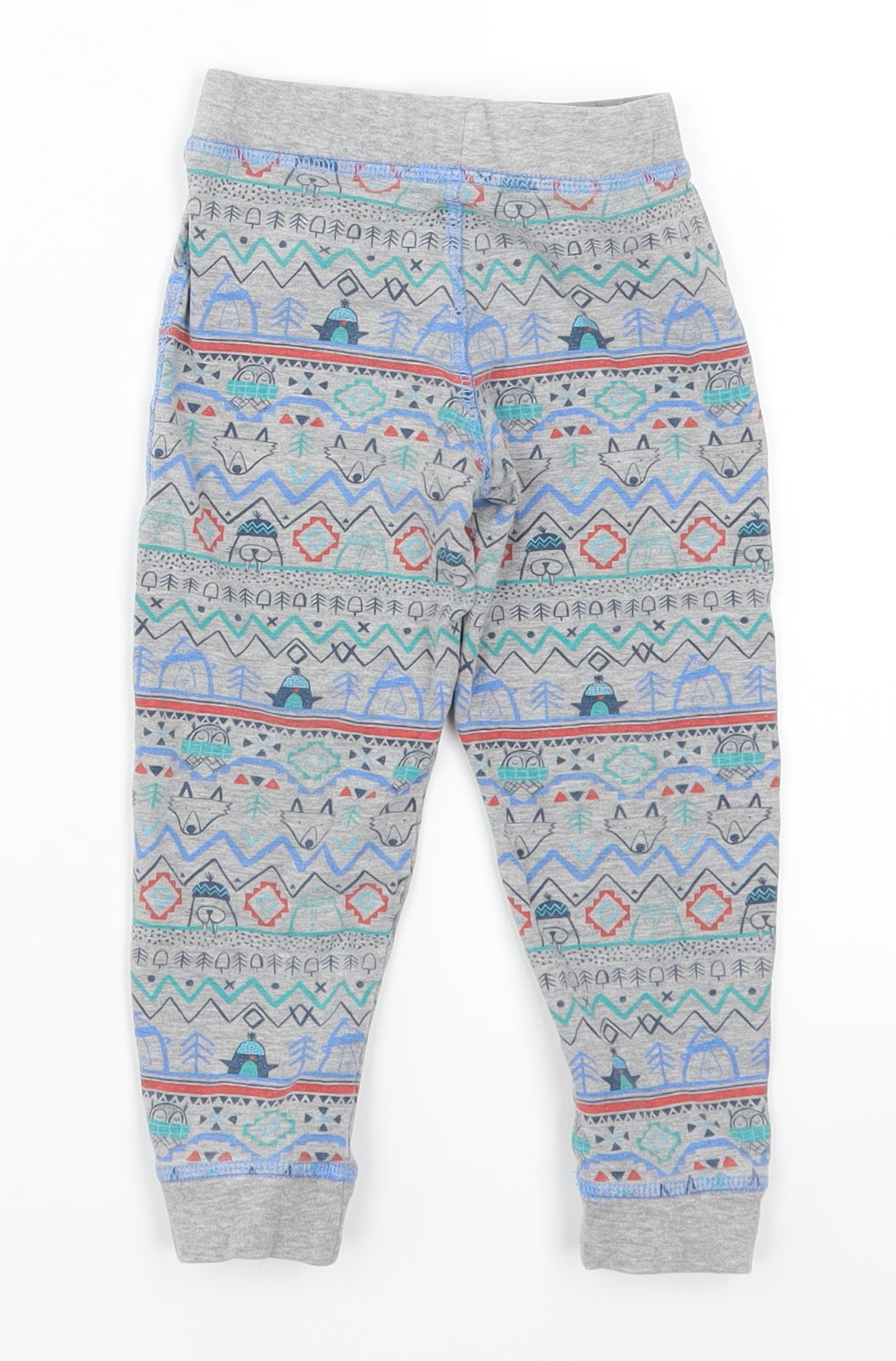 Marks and Spencer Boys Grey Geometric  Sweatpants Trousers Size 2-3 Years - Christmas Prints