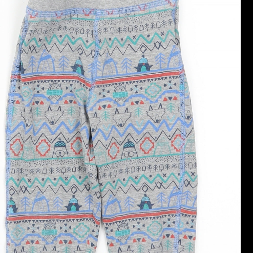 Marks and Spencer Boys Grey Geometric  Sweatpants Trousers Size 2-3 Years - Christmas Prints