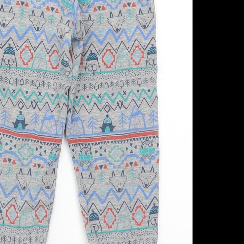 Marks and Spencer Boys Grey Geometric  Sweatpants Trousers Size 2-3 Years - Christmas Prints