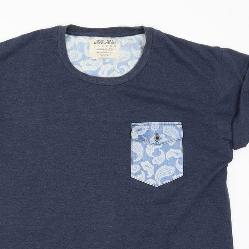 Burton Mens Blue Paisley   T-Shirt Size M