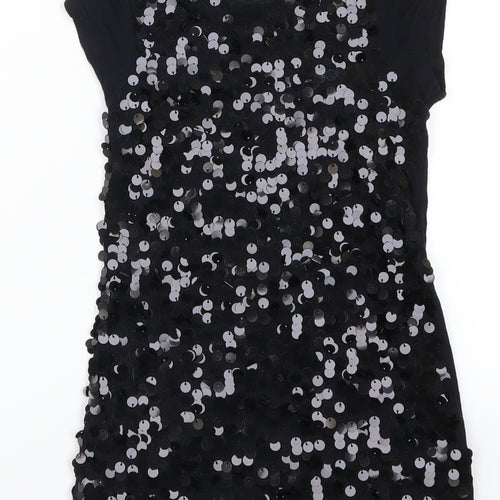 NEXT Girls Black   T-Shirt Dress  Size 8 Years