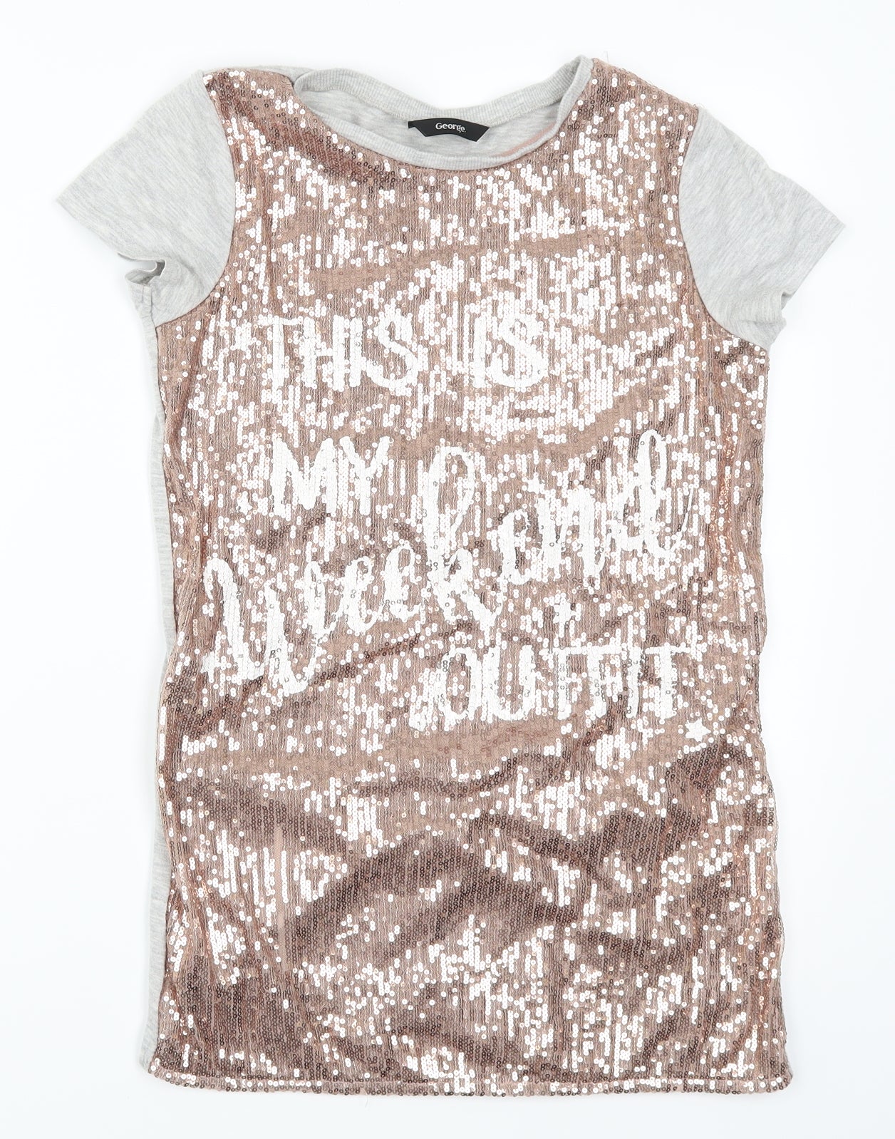 George Girls Pink   T-Shirt Dress  Size 10-11 Years  - This is my Weekend Outflit