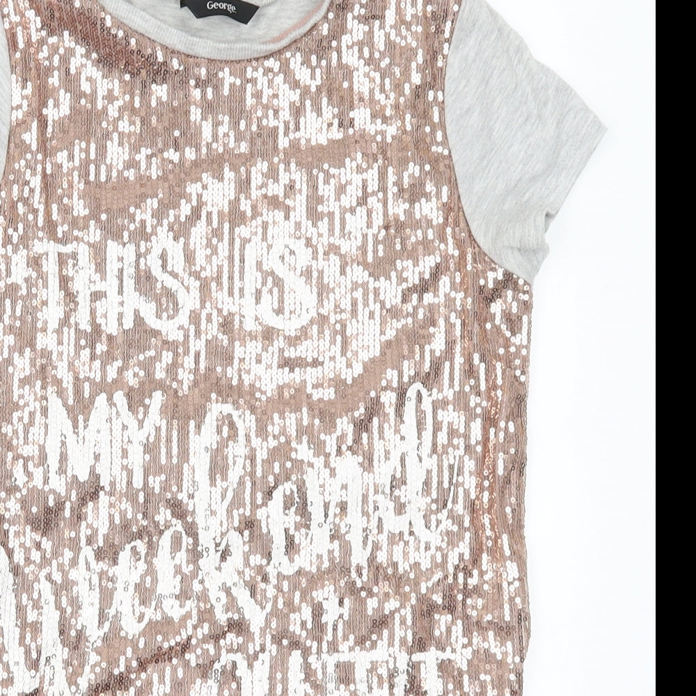 George Girls Pink   T-Shirt Dress  Size 10-11 Years  - This is my Weekend Outflit