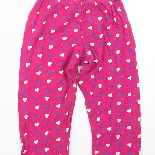 In Extenso Girls Pink Geometric  Sweatpants Trousers Size 3 Years - Snowman Loungewear