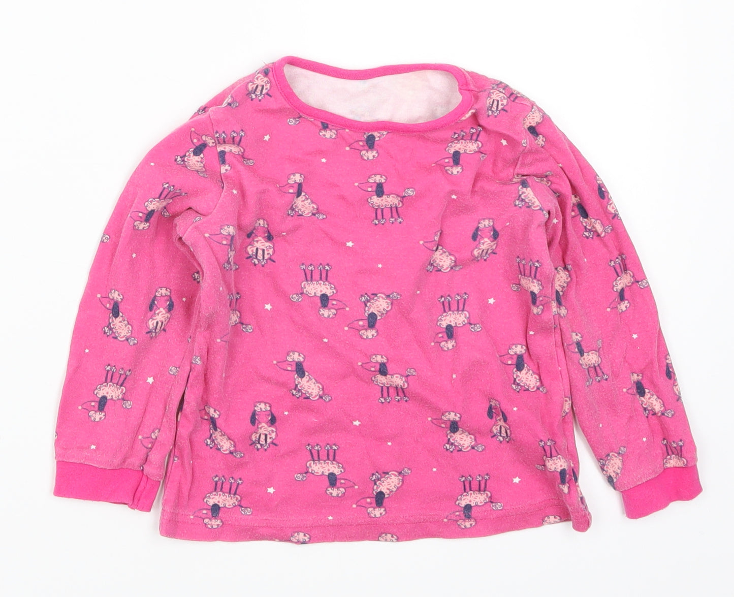 George Girls Pink Solid  Cami Pyjama Top Size 18-24 Months  - Poodle Print