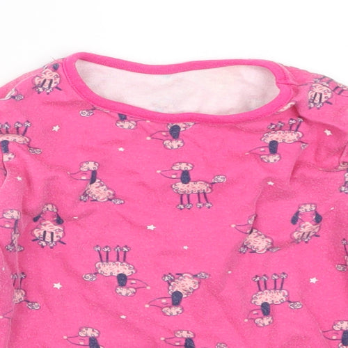 George Girls Pink Solid  Cami Pyjama Top Size 18-24 Months  - Poodle Print