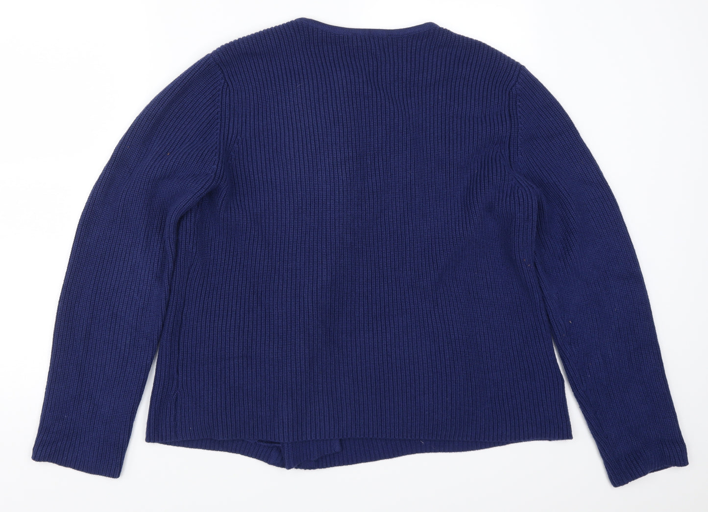Laura Ashley Womens Blue  Knit Full Zip Jumper Size 16