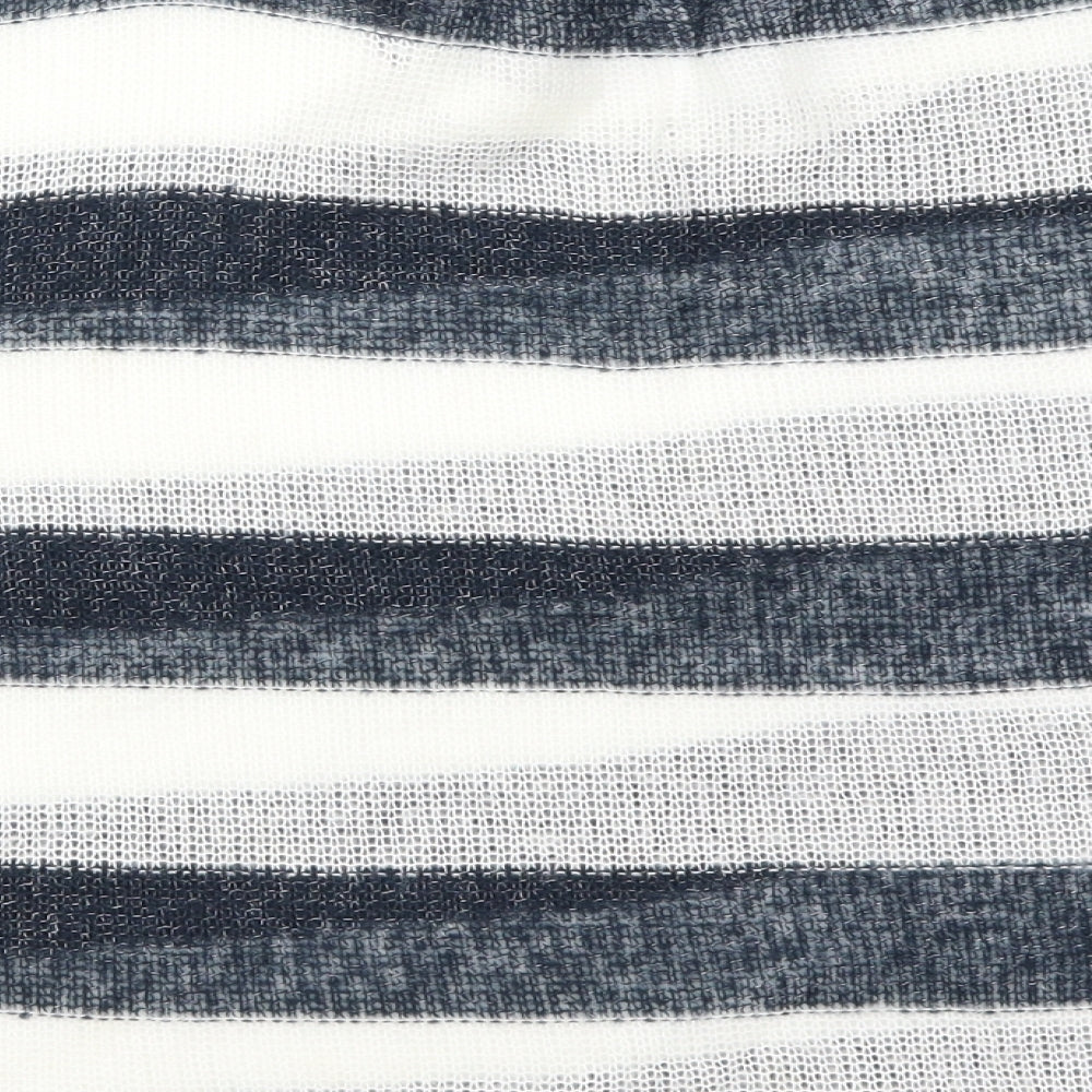 Preworn Womens Blue Striped  Jacket Poncho Size 16