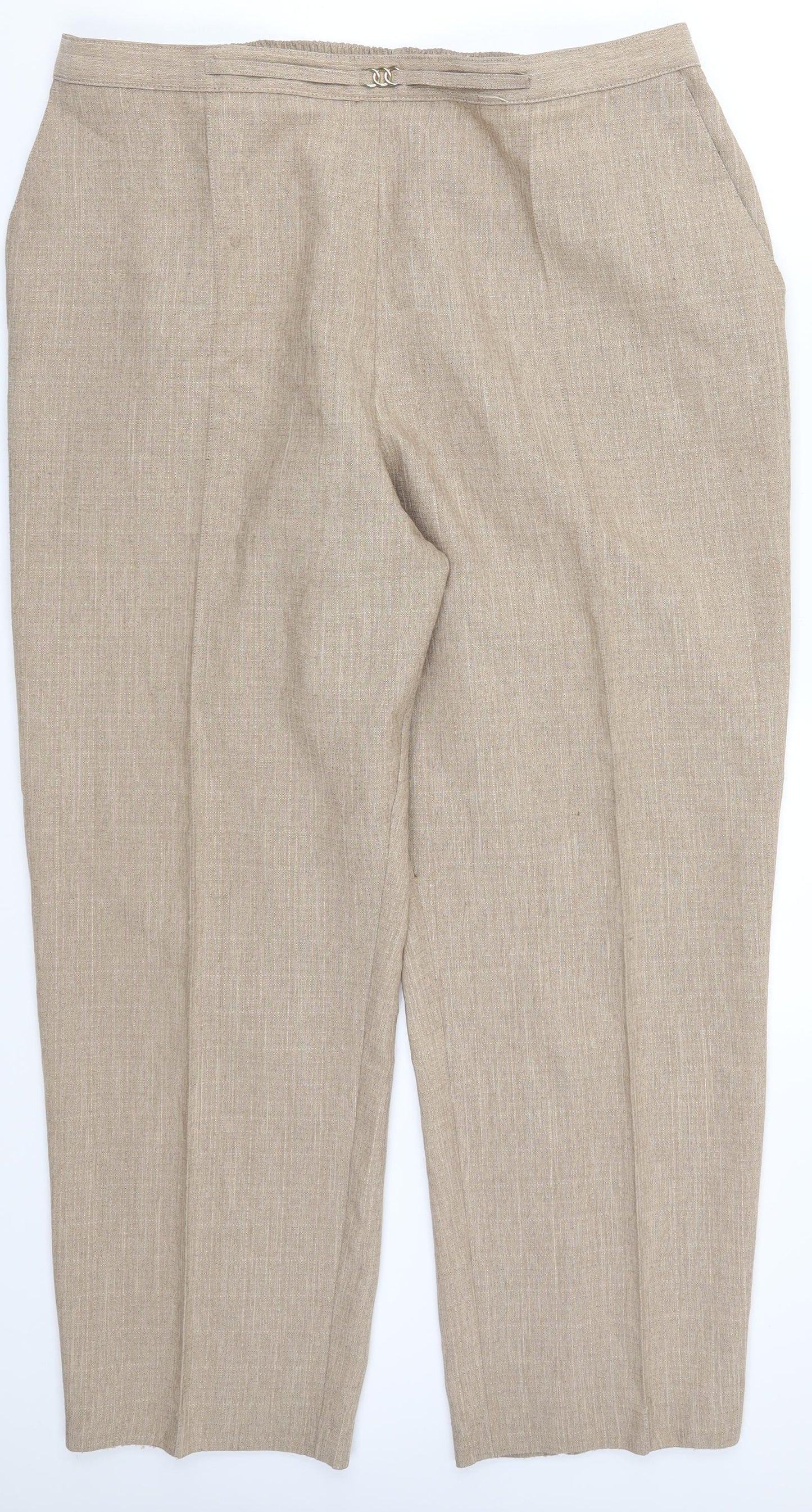 Marks and Spencer Womens Beige   Trousers  Size 22 L29 in