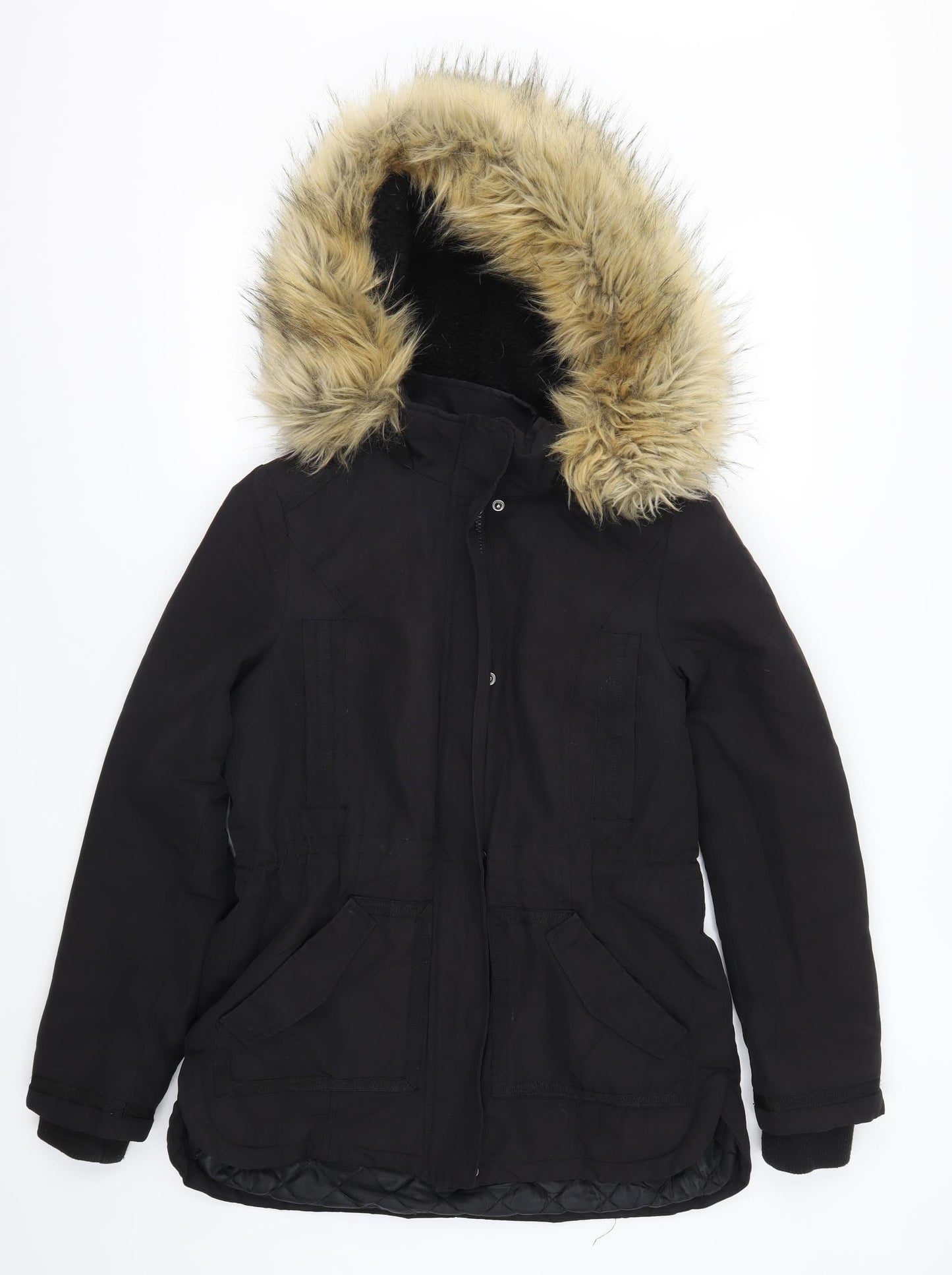 Monsoon Womens Black   Parka Coat Size 10